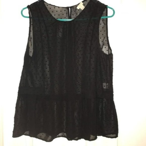 J.crew sleeveless flounced top Swiss dot shirt - Picture 1 of 3